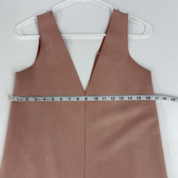 Zara Blush Pink Faux Suede mini dress Size Medium - Picture 6 of 6